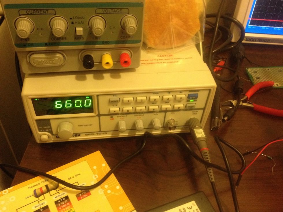 Turn on 'output' on the function generator