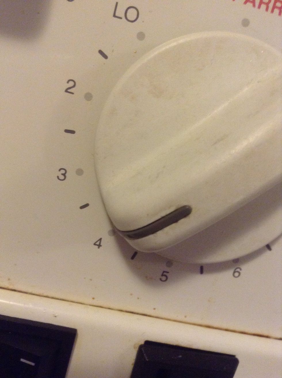 Turn on the heat to 4. If you are worrying about burning the cream too quickly, just turn down the heat to 3 or 2.