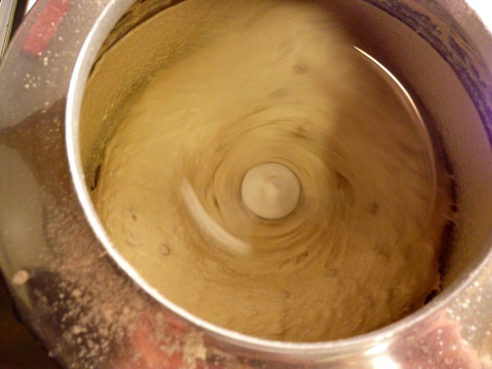 Turn on the machine once more. Now do the same procedure with the wheat flour.