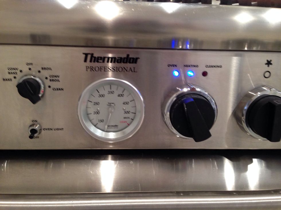 Turn on the oven to 325 degrees. Put the oven racks in the middle-ish part of the oven.