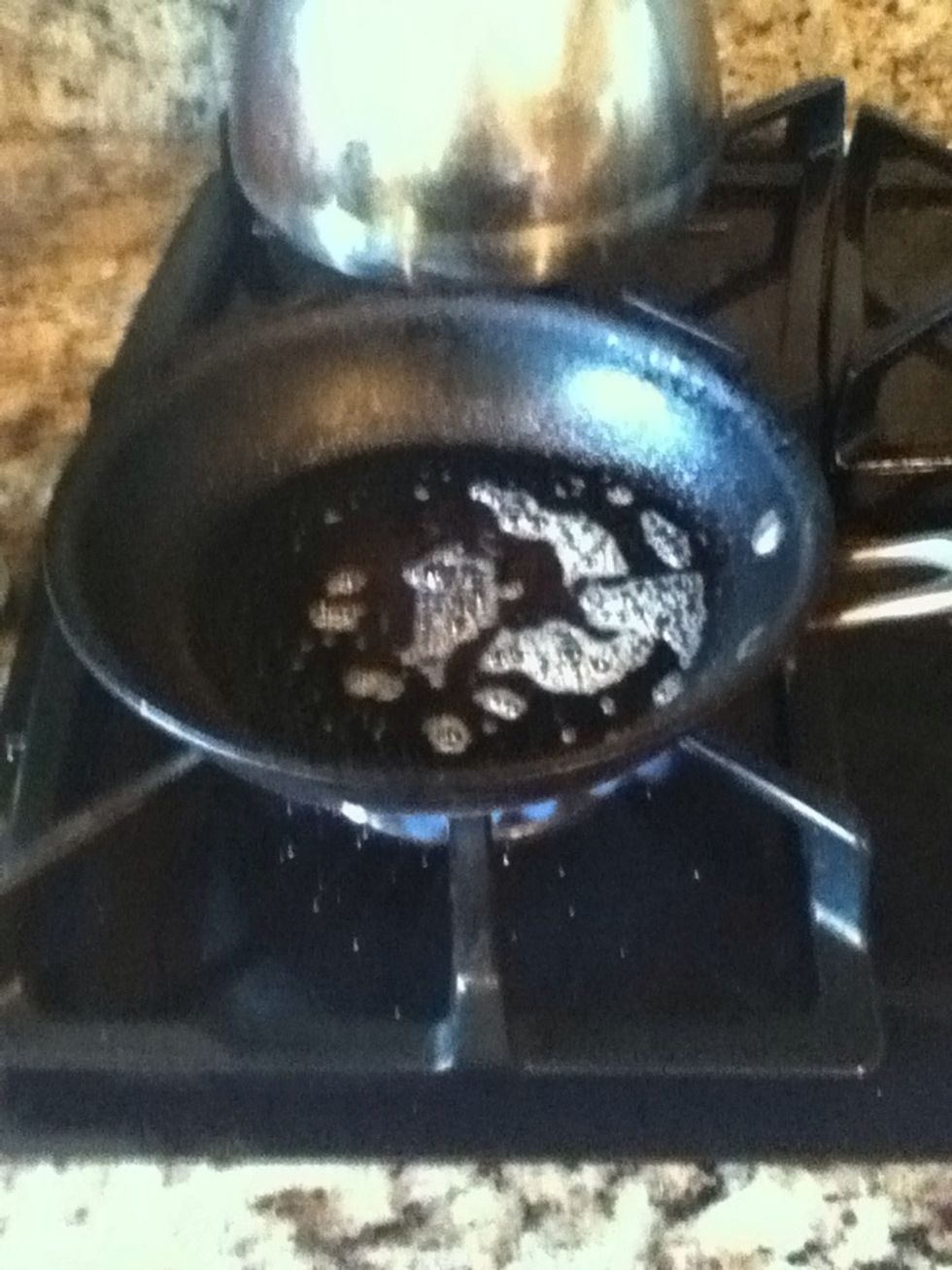 Turn on the stove, spray the pan and while your waiting for the pan to get up follow the Next steps...