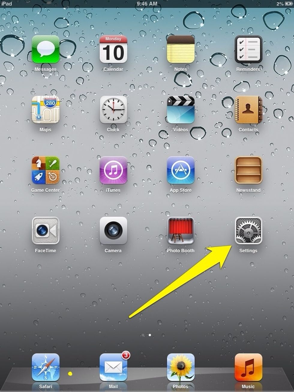 Turn on you iPhone or iPad and select Settings