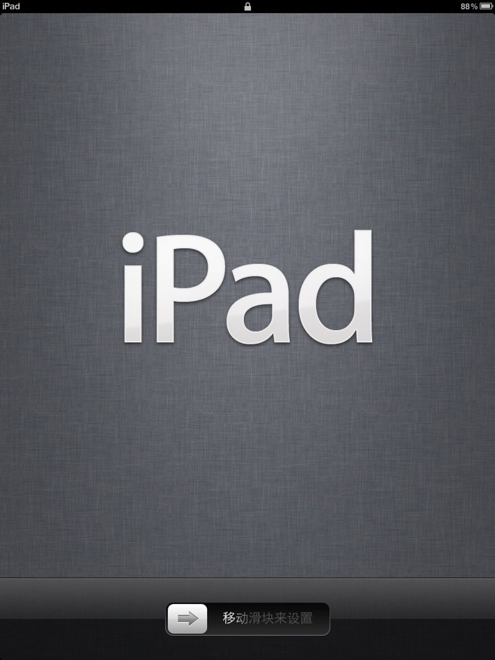 Turn on your iPad. (top right hand side of iPad)