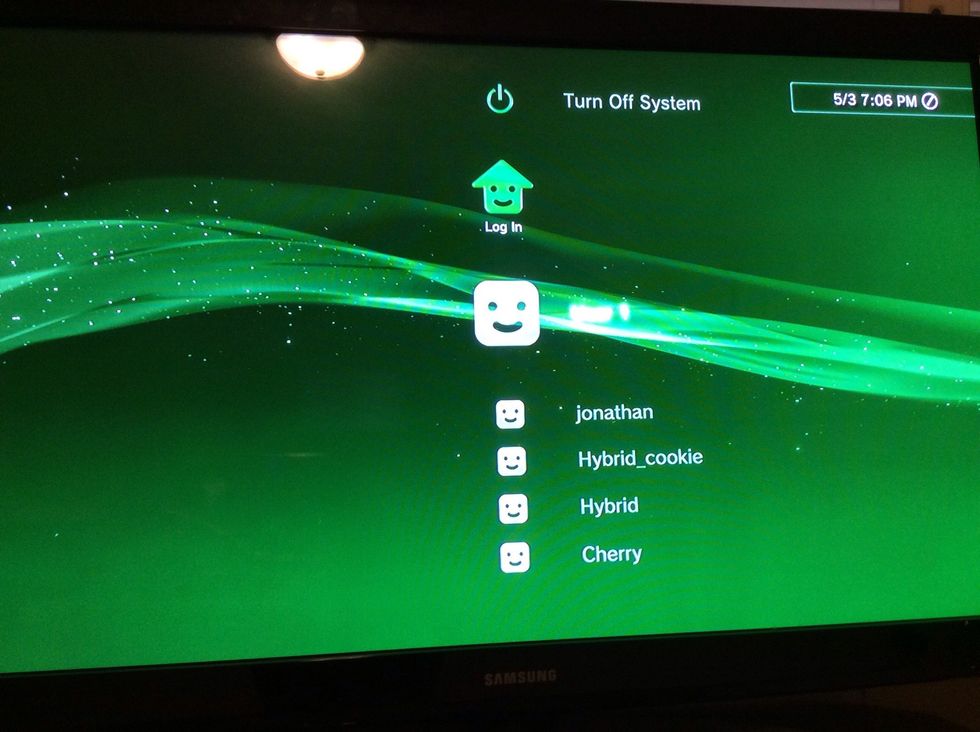 Turn on your play station and select a profile you would like to use.