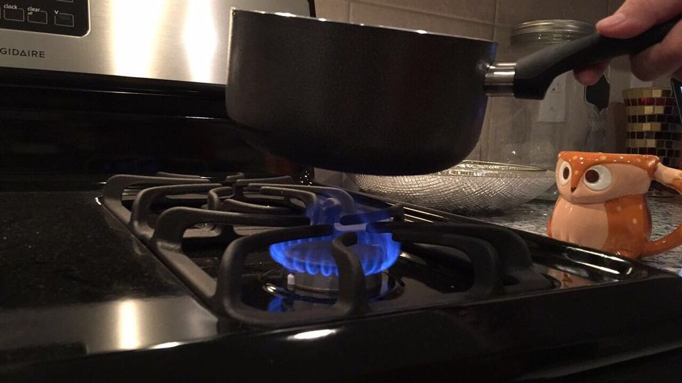 Turn on your stove to low temperature and wait for your water to boil