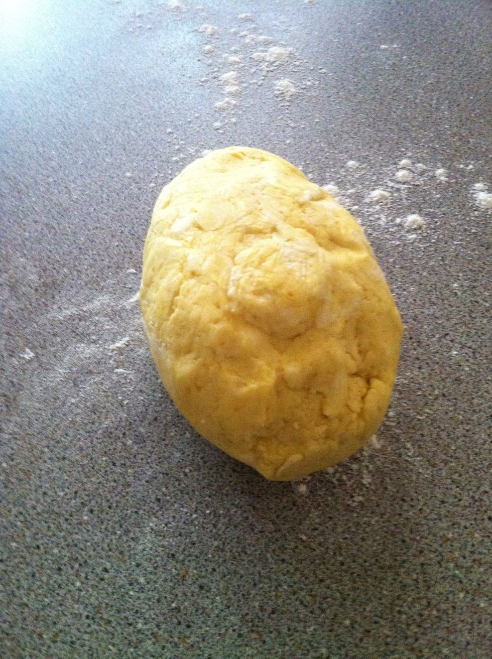 Turn out the dough onto a lightly floured board, knead gently, and form into a neat rectangle