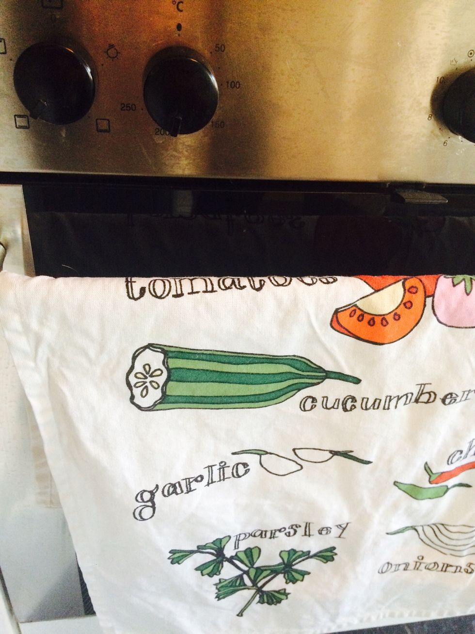 Turn oven on 200 degrees celcius and wait until warm, then heat the sweet potato for about 30-45 mins (depending on size)