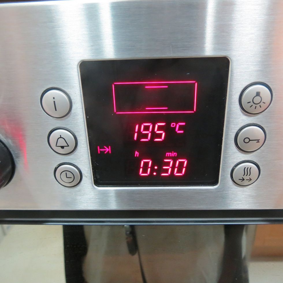 Turn oven on and set to 195c. Or as written on the puff pastry instructions