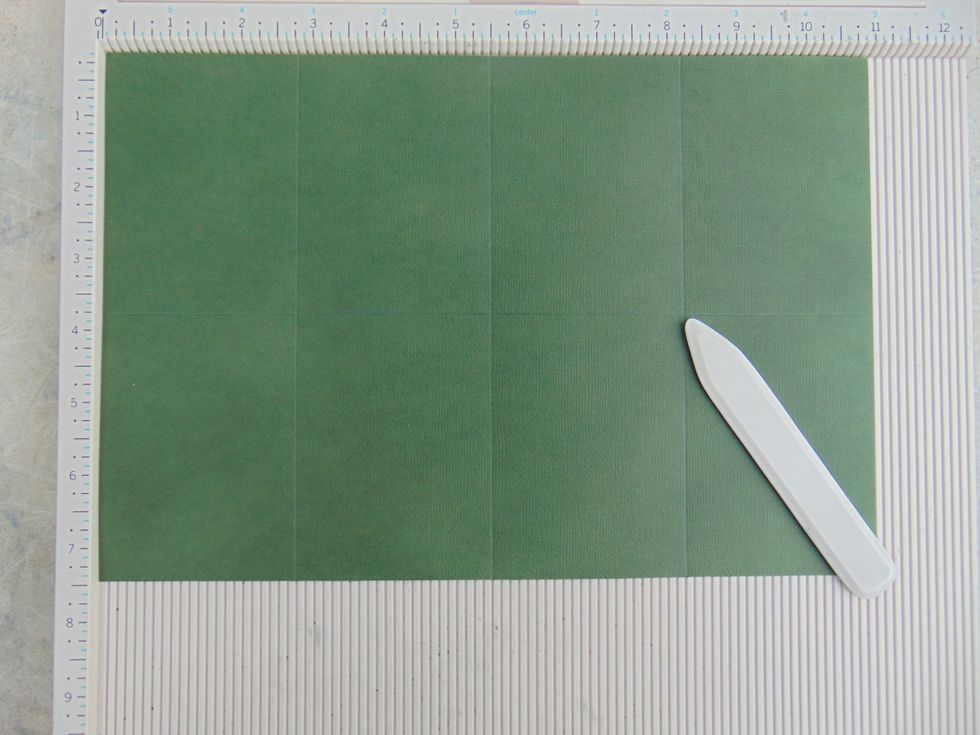 Turn paper horizontally and score at 2 3/4"  5 1/2"  8 1/4"