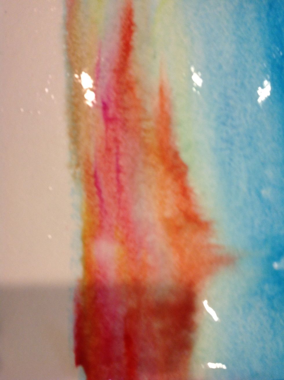 Turn picture on side and let gravity paint