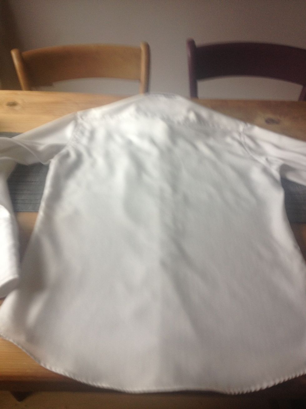 Turn shirt over and smooth