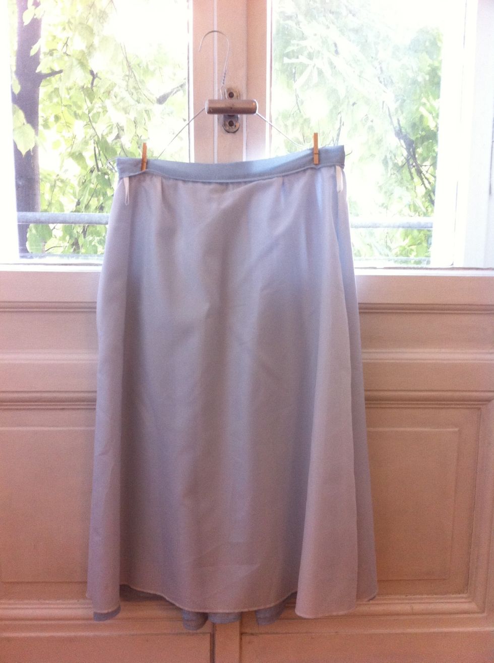 Turn skirt inside- out