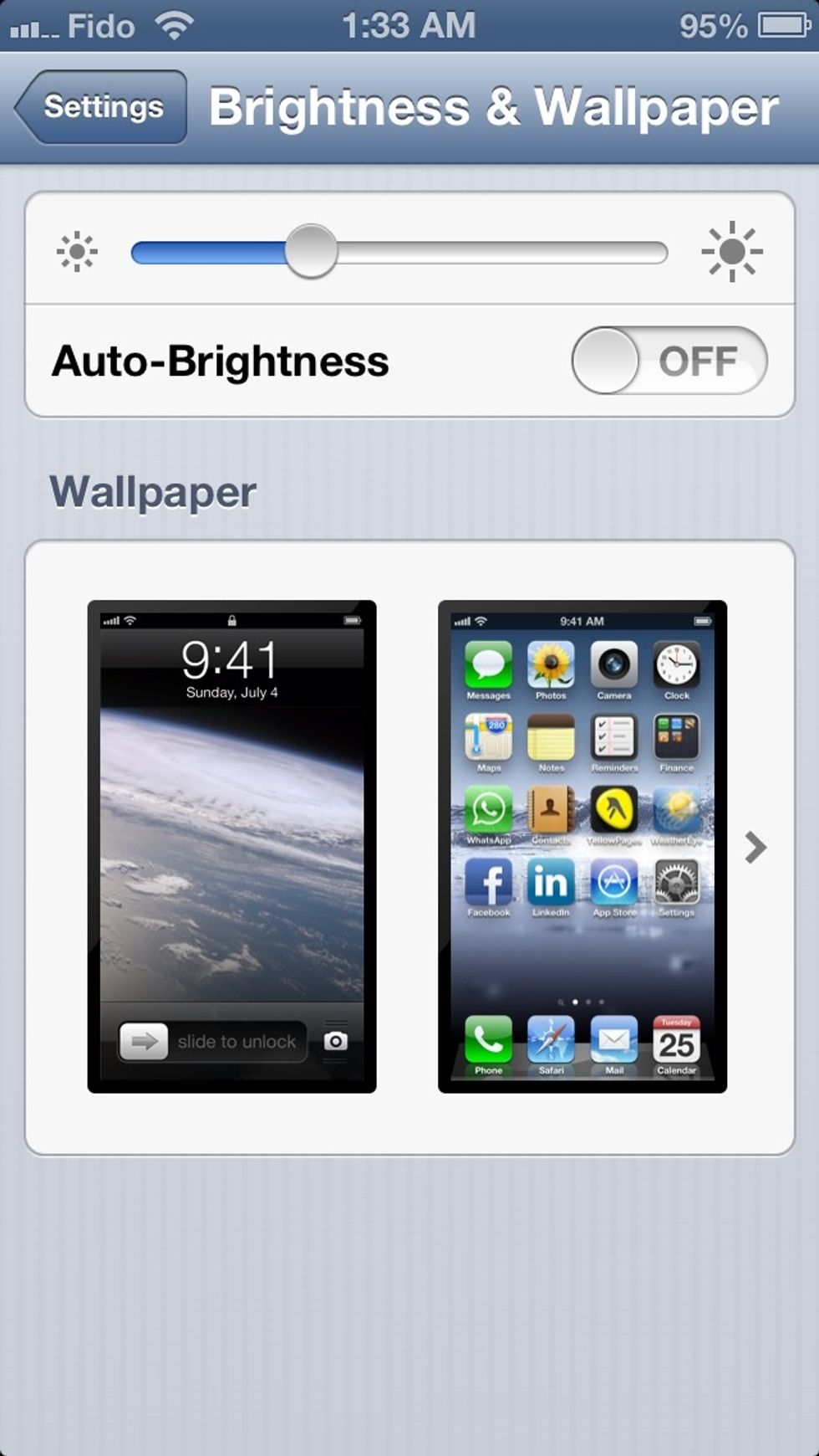 Turn the auto-brightness setting to Off.