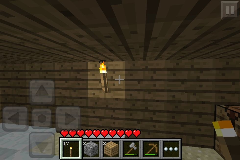 Turn the charcoal into torches and light up your house (don't forget to add a door!)