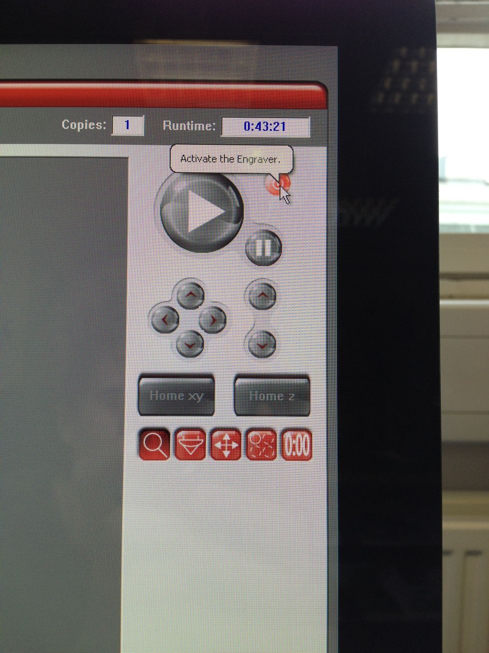 Turn the cutter on. It will take about a minute or two to be ready.