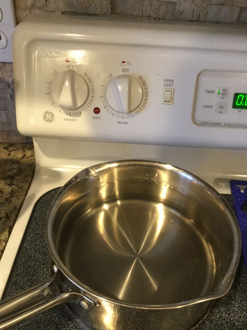 Turn the eye on med., and start heating your water.