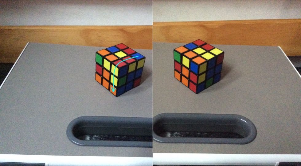 Turn the front side to the left.