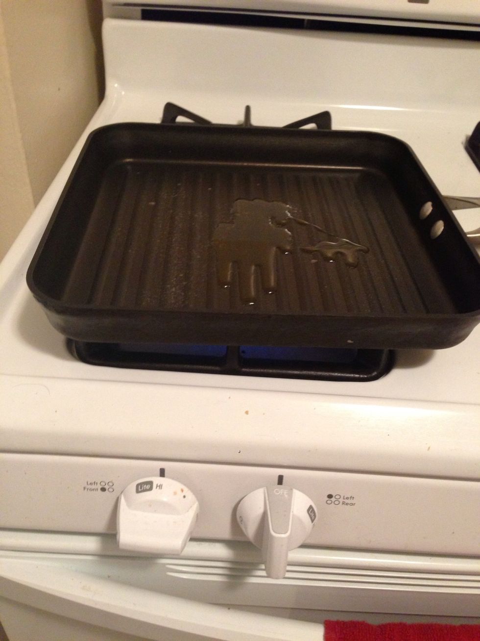 Turn the heat on high to get the oil nice and hot.