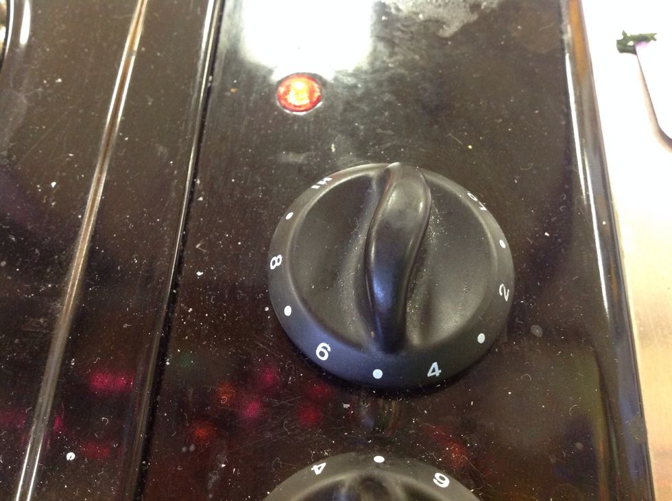 Turn the heat on your stove top to medium-medium/low.