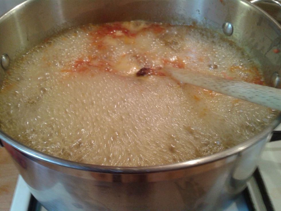 Turn the heat right up stirring all the time until a rolling boil is reached.