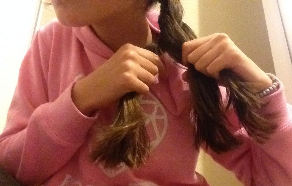 turn the left piece over to the left.