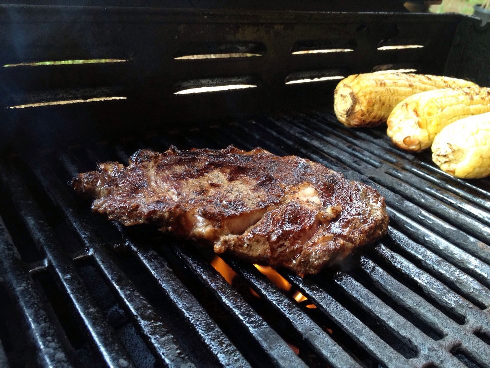 Turn the Steak every minute or so to ensure even browning on both sides.