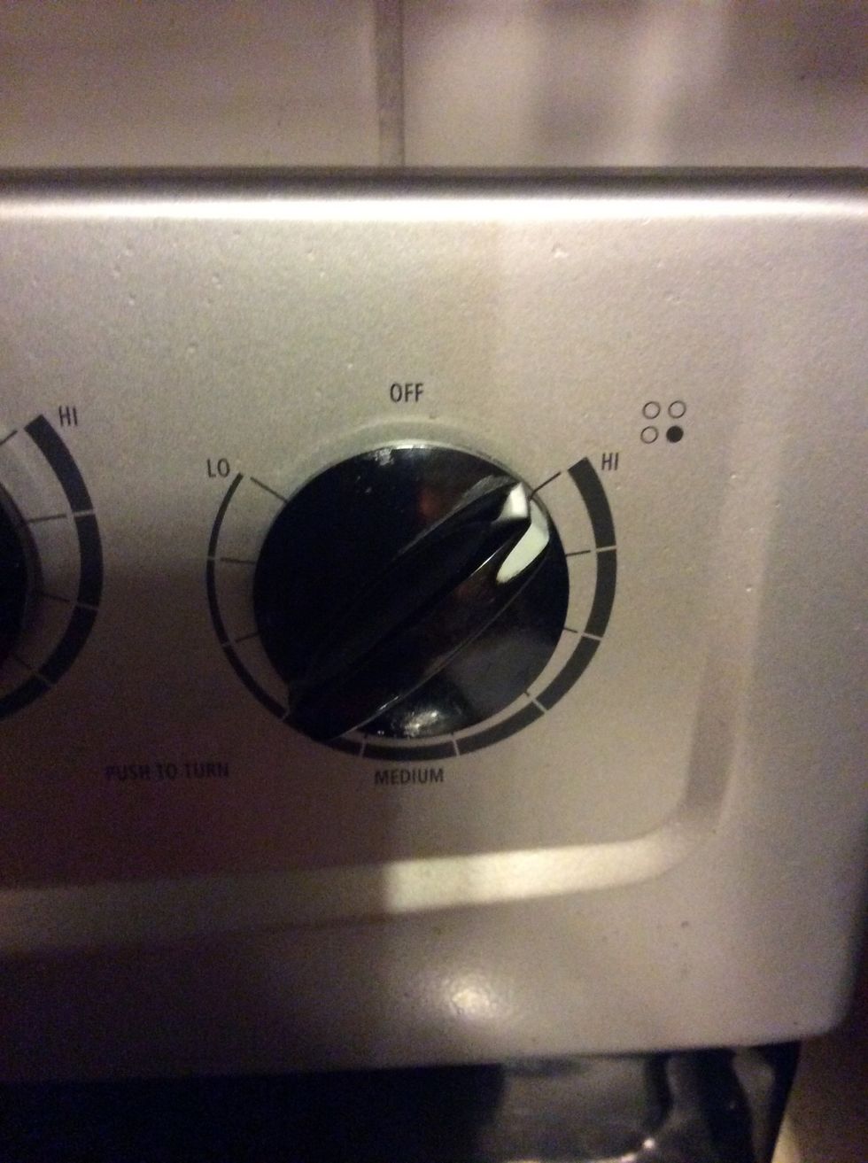 Turn the stove on high.