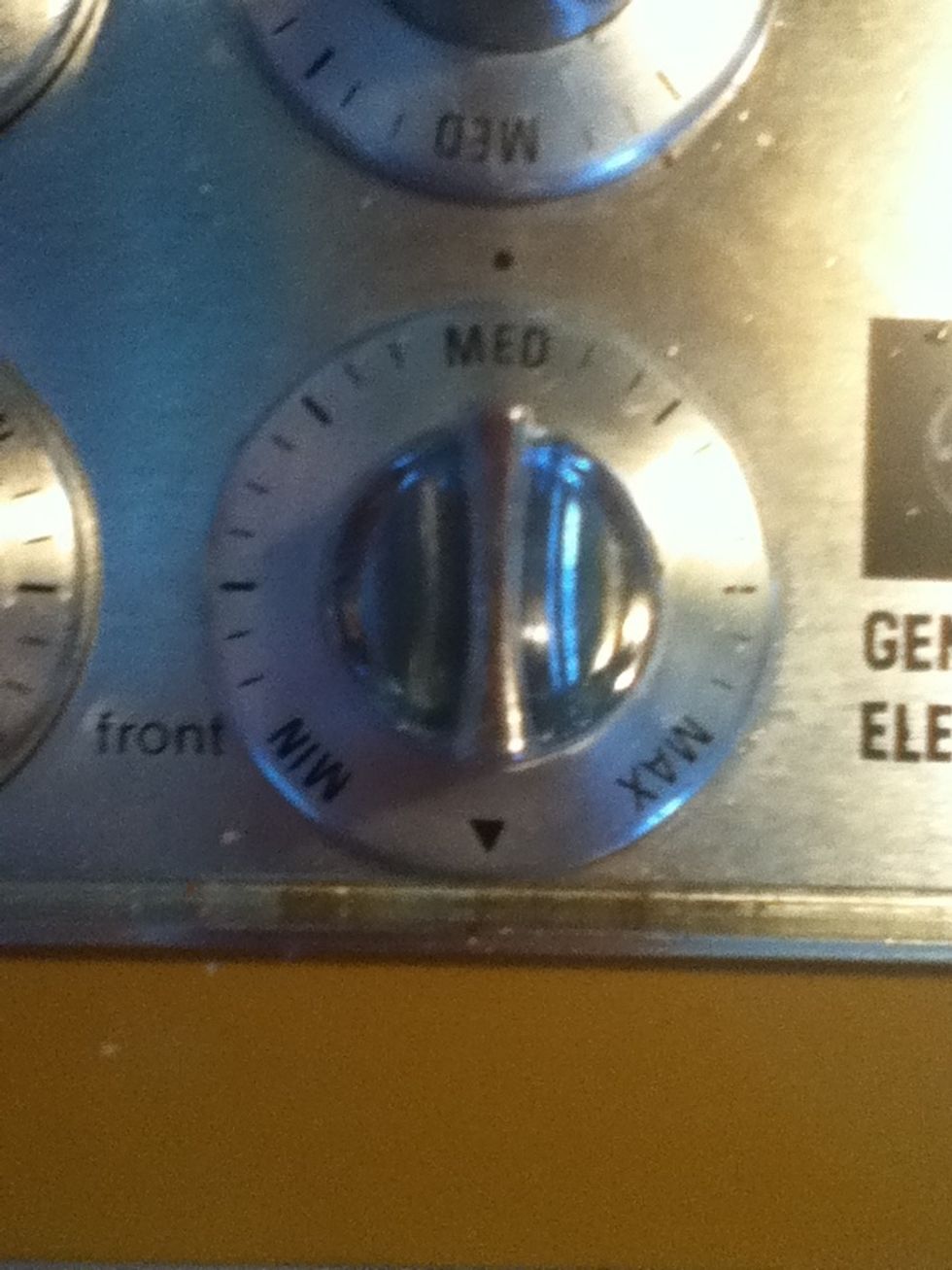 Turn the stove on to medium heat