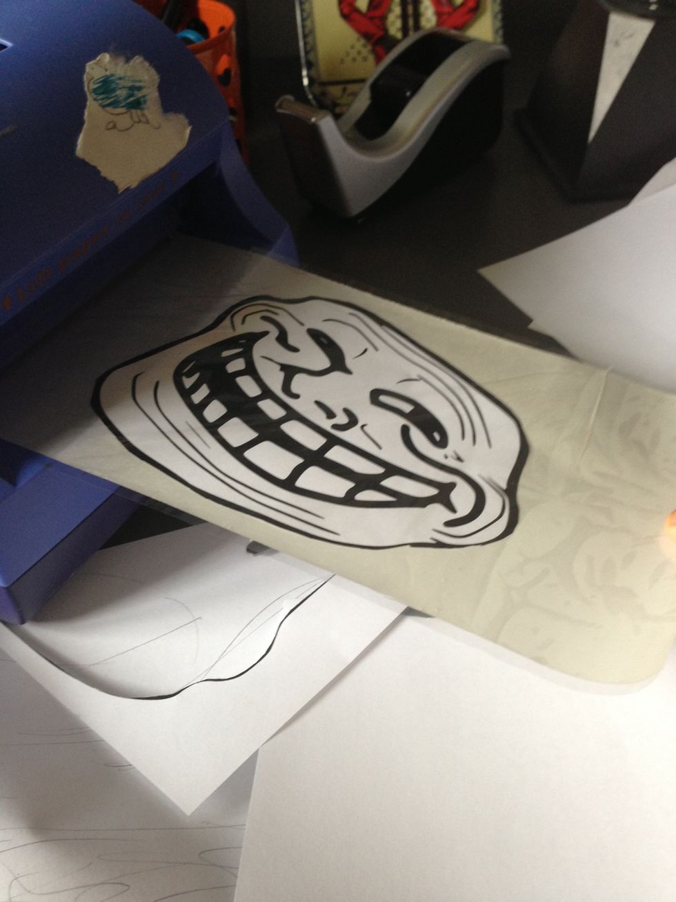 Turn wheel on side and rip off sticker sheet