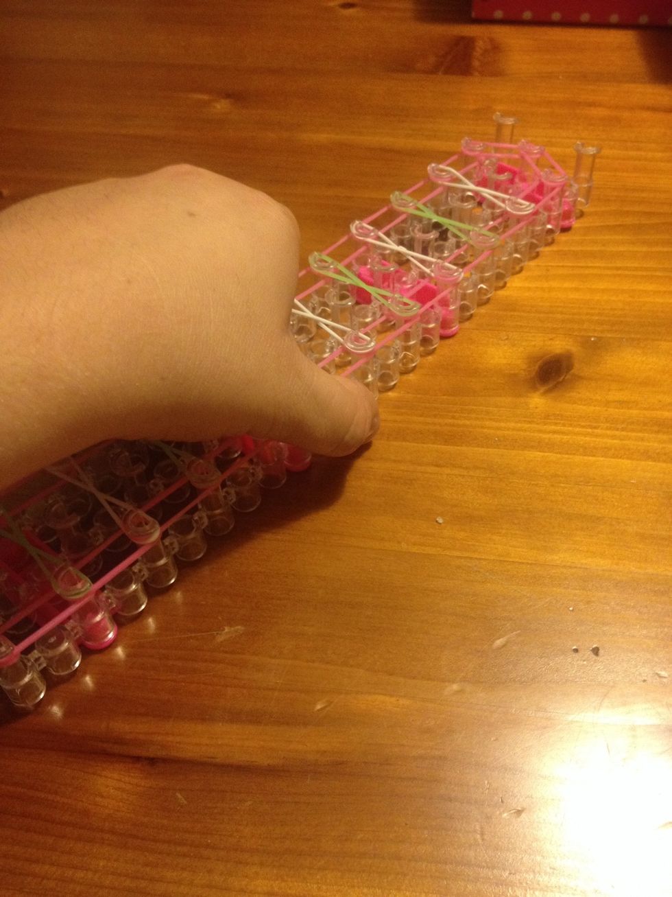 Turn your loom Board toward you in prep for looping bands