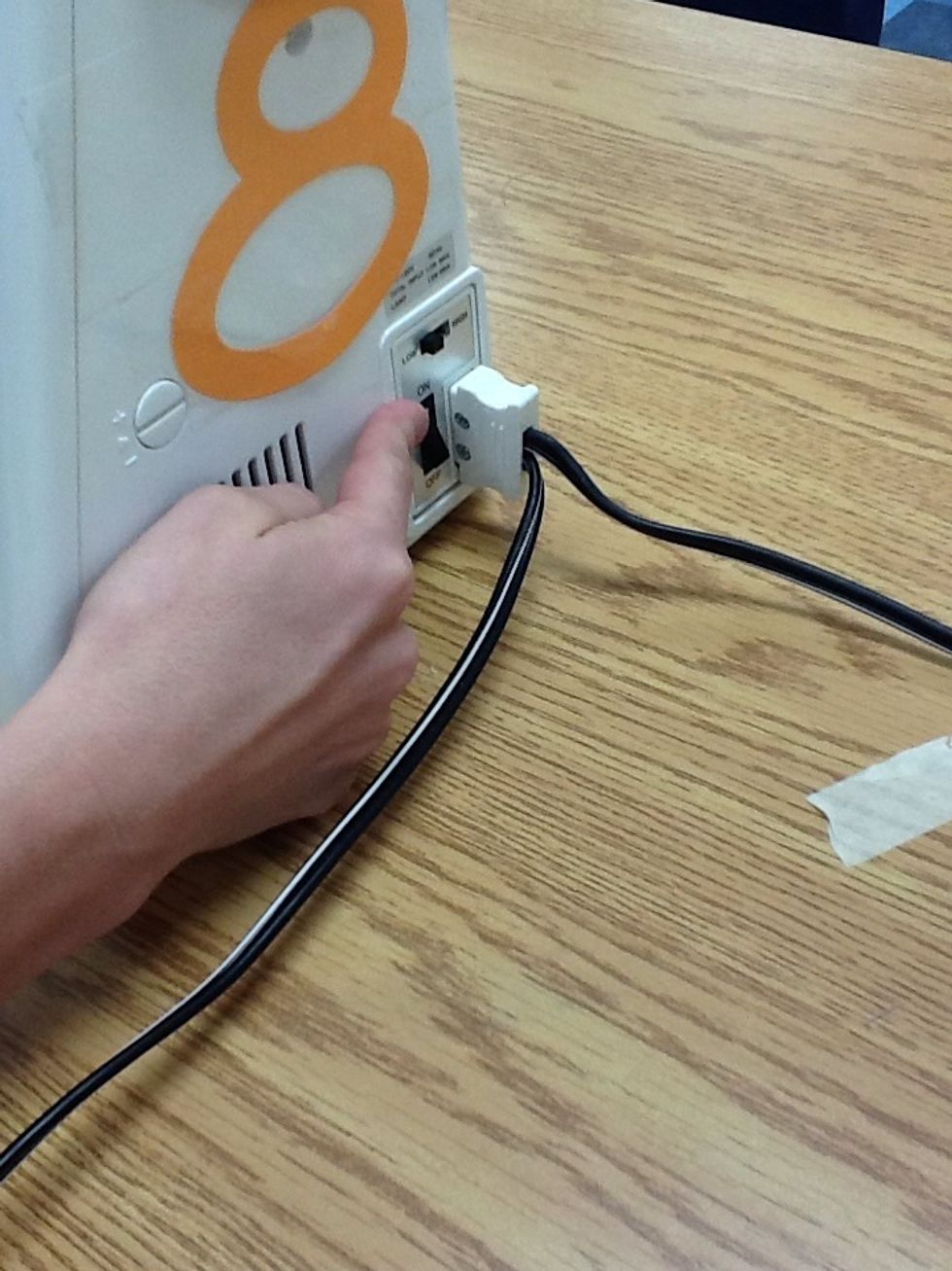 Turn your machine on (a light will appear when it is on)