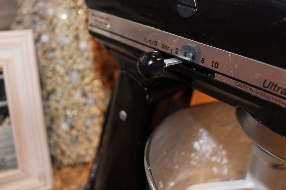 turn your mixer on level 2