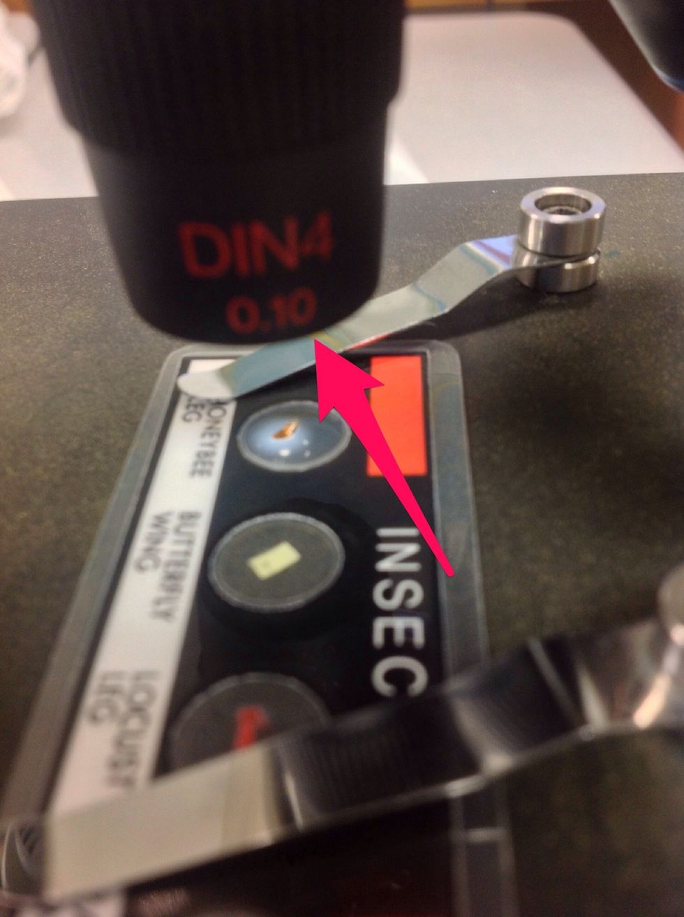 Turn your nose piece to the lowest power.