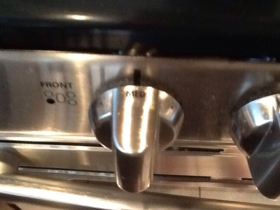 Turn your oven on medium.
