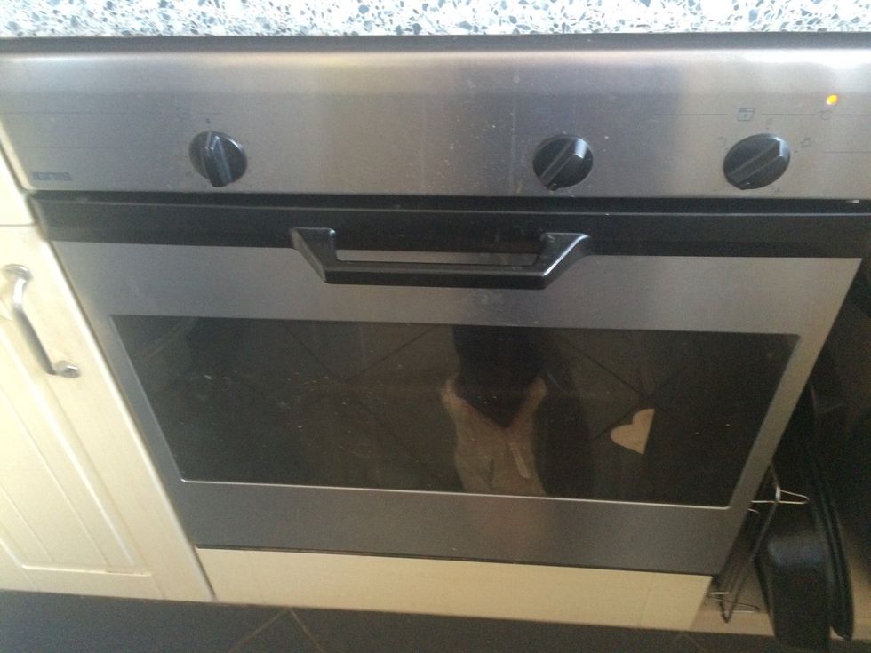 Turn your oven on to 180-200c