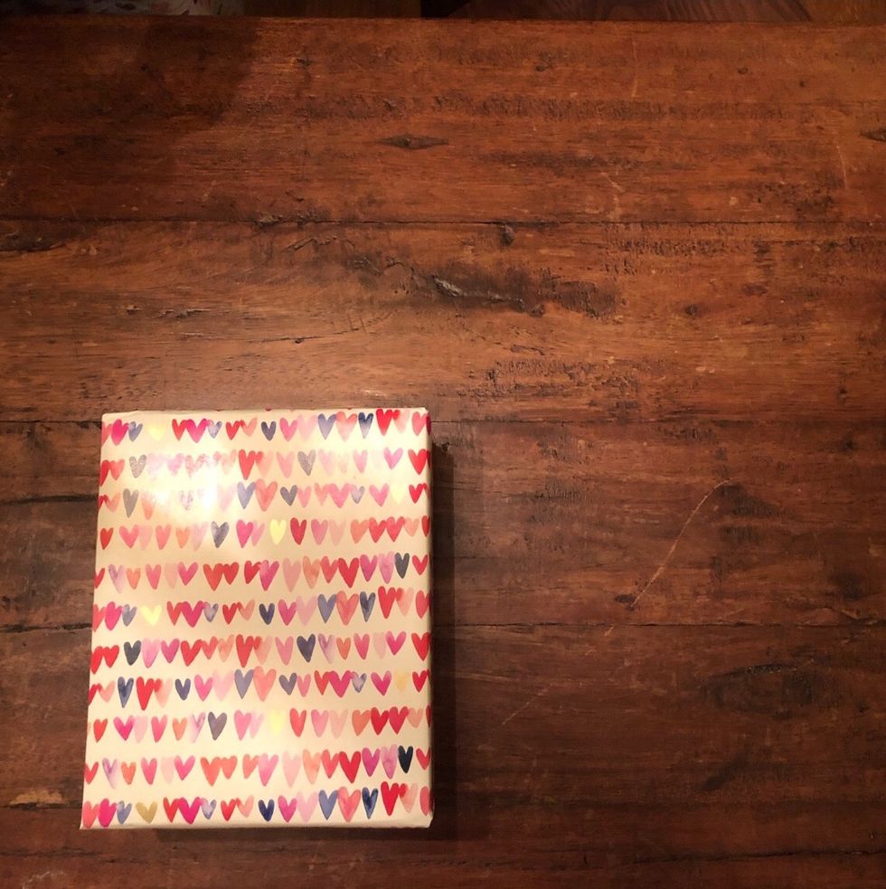 Turn your present over.