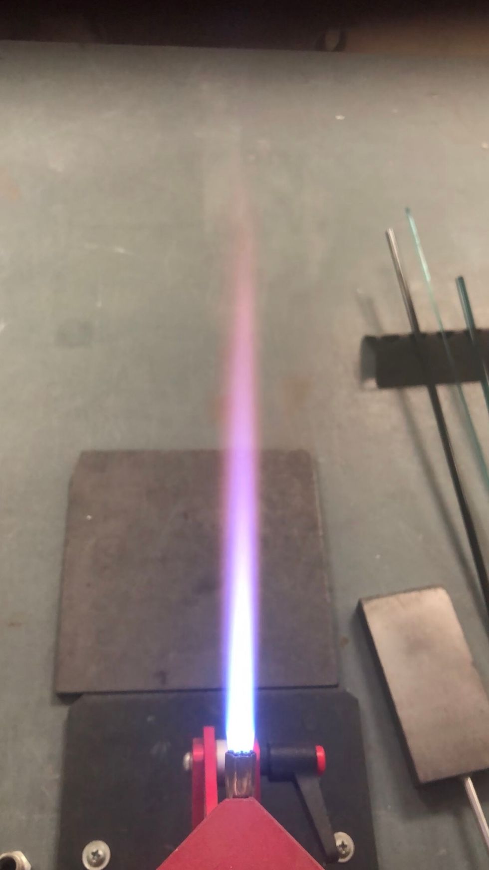 Turn your propane down a bit to make a more focused flame and pick up your rod of Oracle-Black.