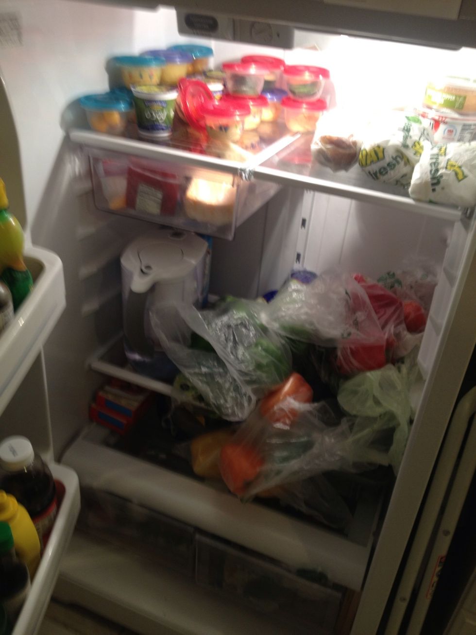 Twice a month I get my fridge prepared for the weeks to come