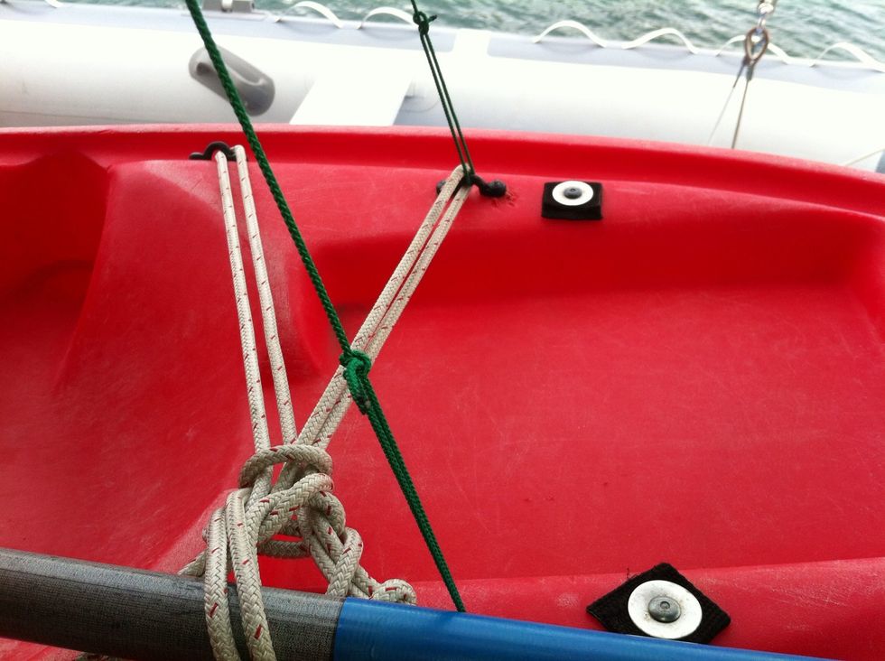 Twin Backstays. Adjust with square knots