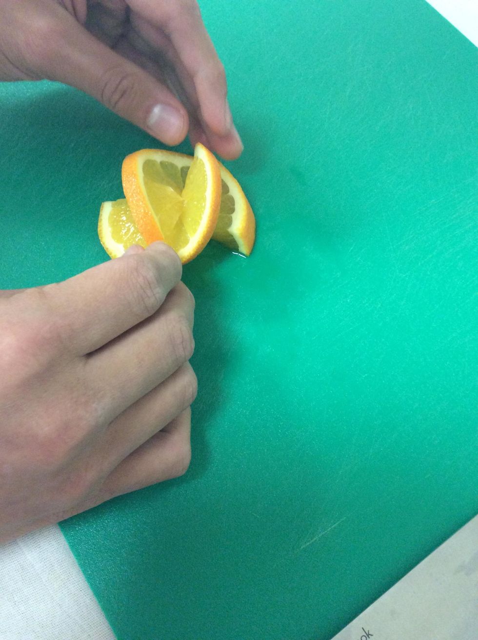 Twist in opposite directions.