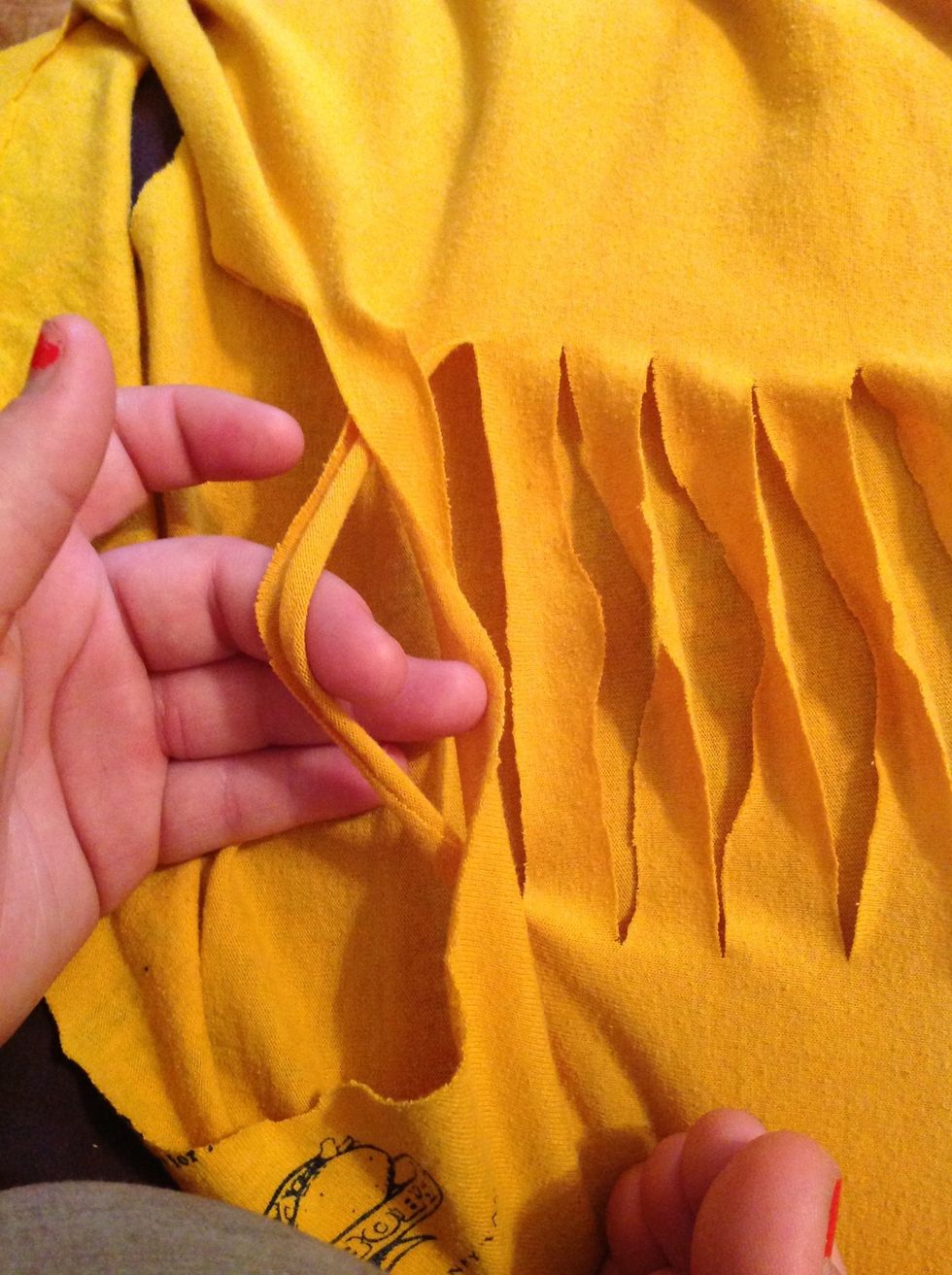 Twist the second under the first