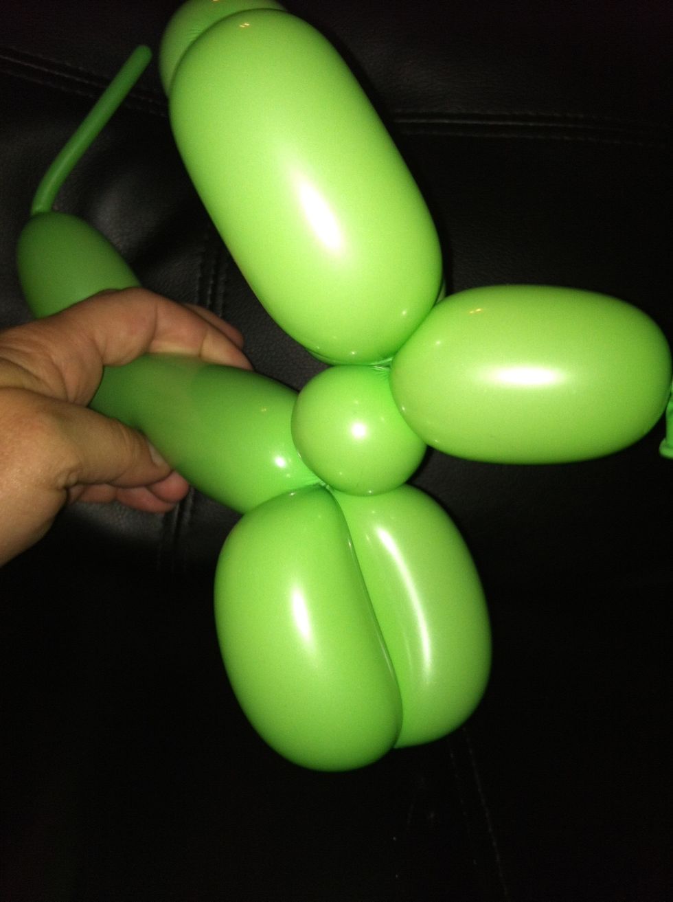 Twist together the two 1.5" bubbles (again in the same direction and 3 times)