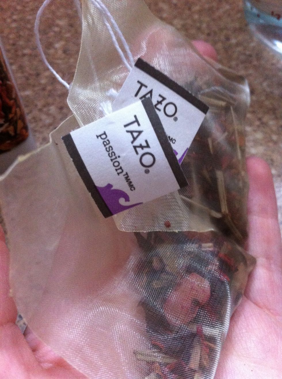 Two bags of passion tea (Tazo)