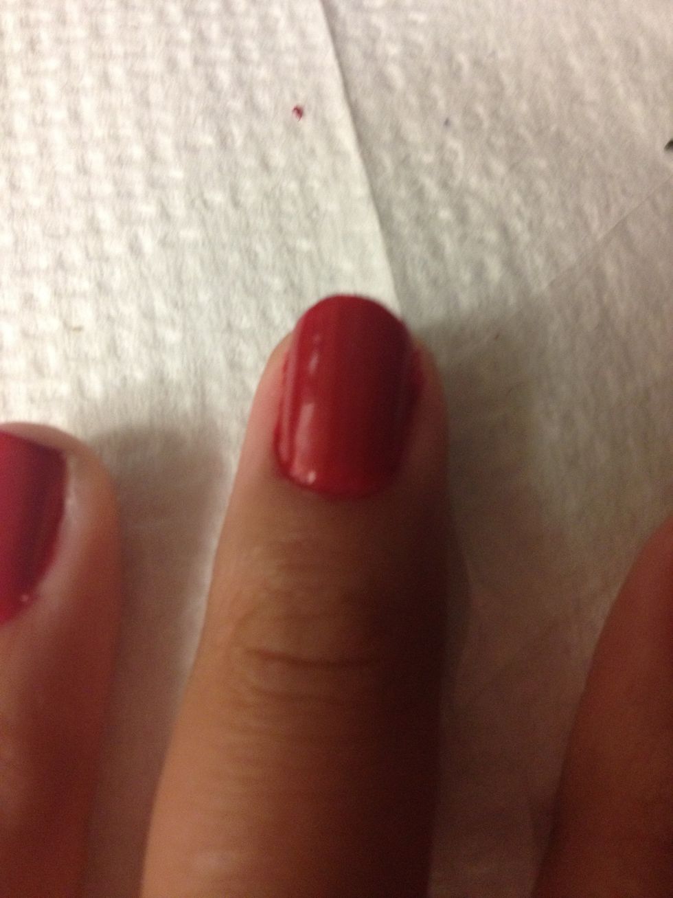 Two coats of red and let it dry