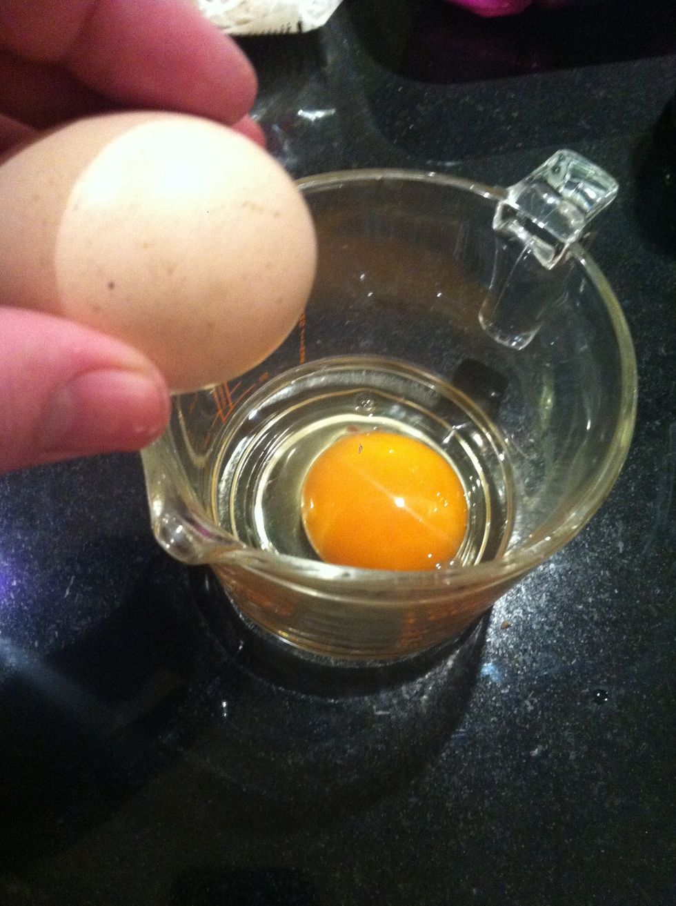Two eggs beaten to a pulp