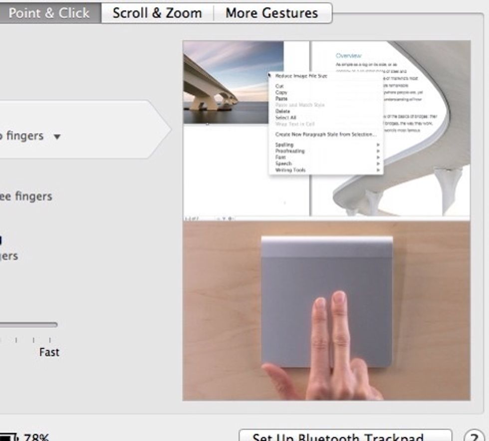 Two finger tap to zoom.