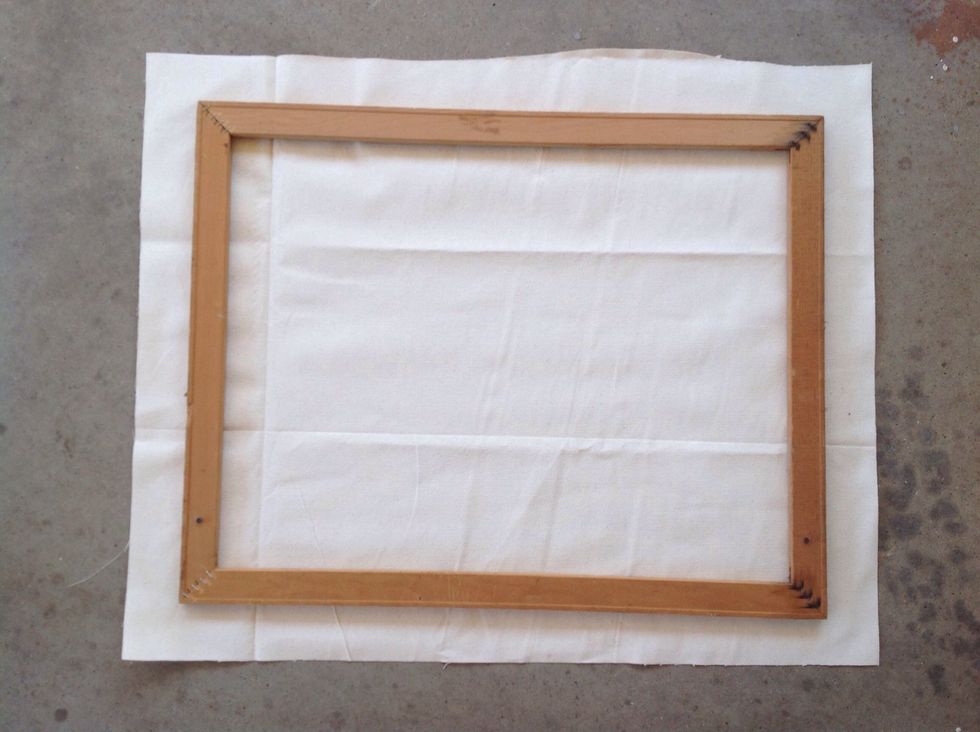 Two inches all around. My frame is only 3/4 inch deep, so this measurement will vary depending on your frame.