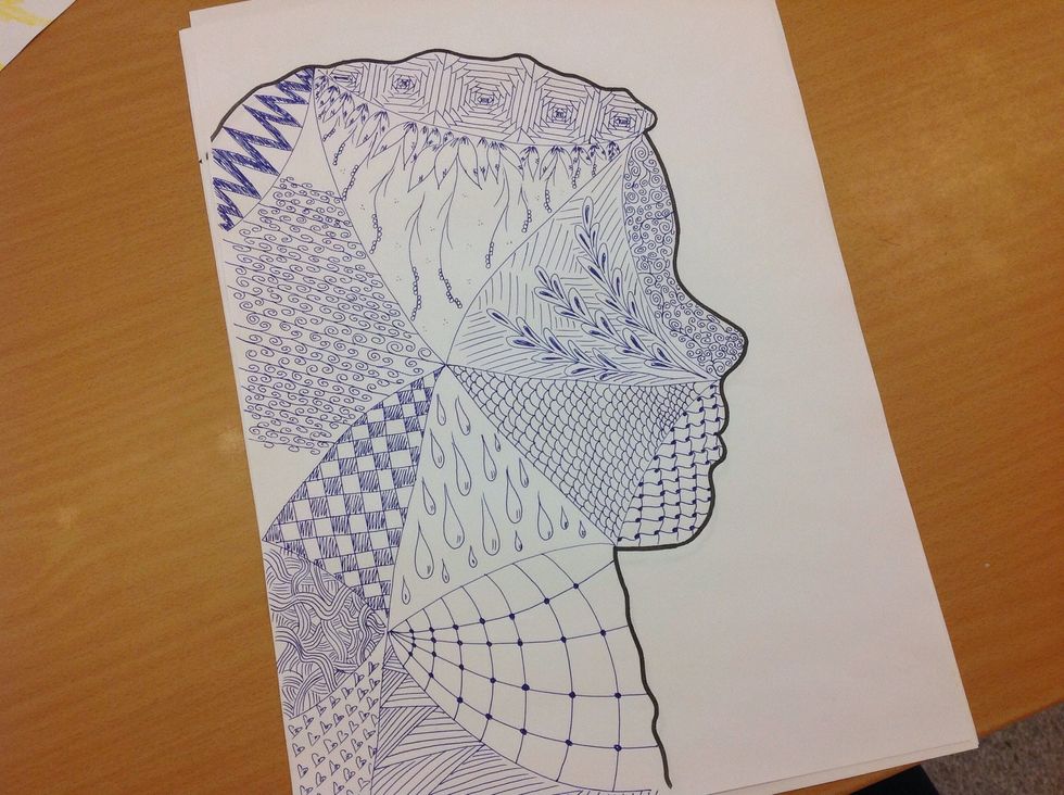 Tycker du att det \u00e4r sv\u00e5rt att komma p\u00e5 m\u00f6nster kan du s\u00f6ka p\u00e5 zentangle p\u00e5 google och kika p\u00e5 bilder som inspiration!