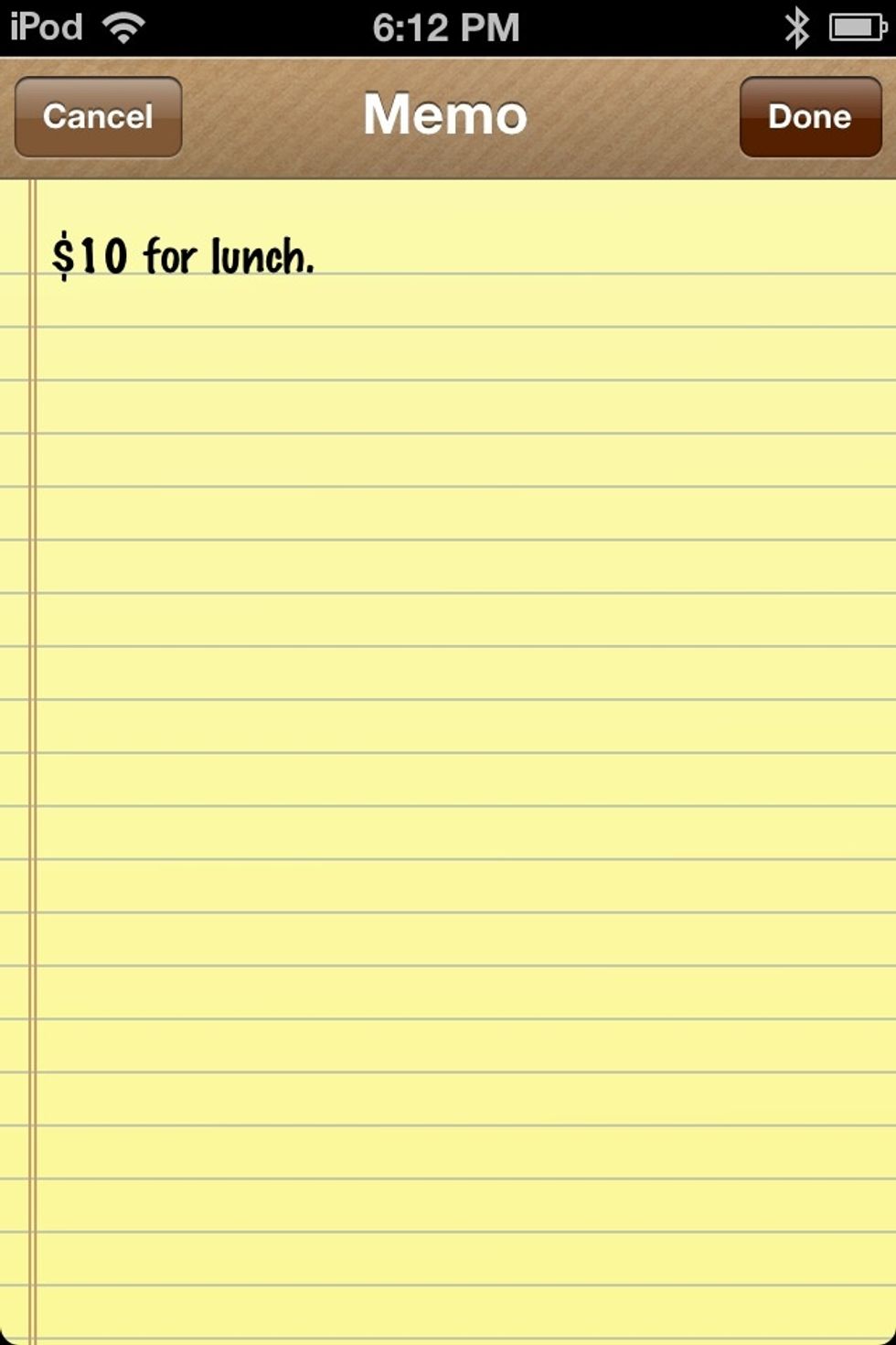 Type a memo for the withdrawal and then tap DONE.