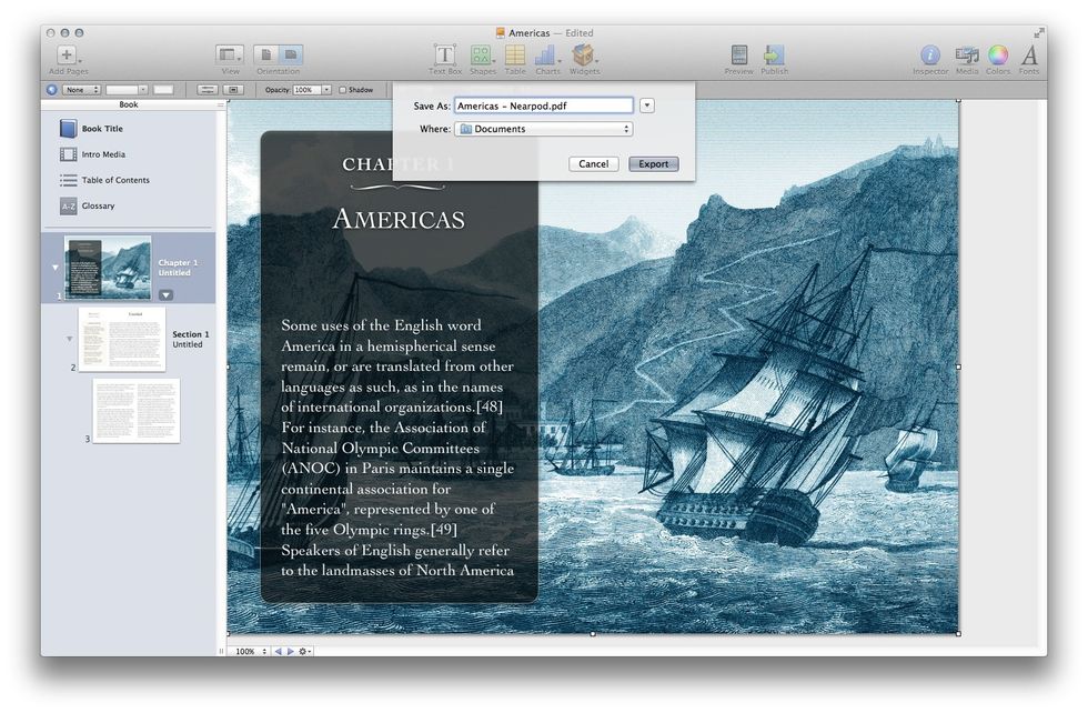 Type a name and choose a location for the file, and click Export. PDF ready!